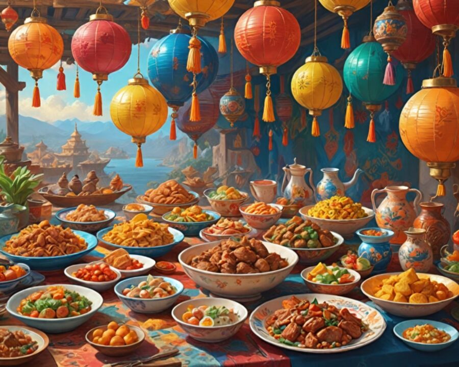 Traditional foods served during festivals around the world